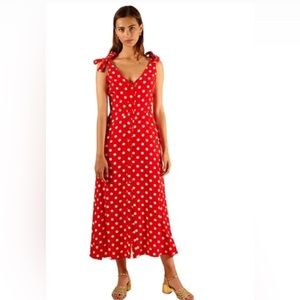 Julia Jordan Frnch Womens Adnise Midi Dress, Red. Size 6